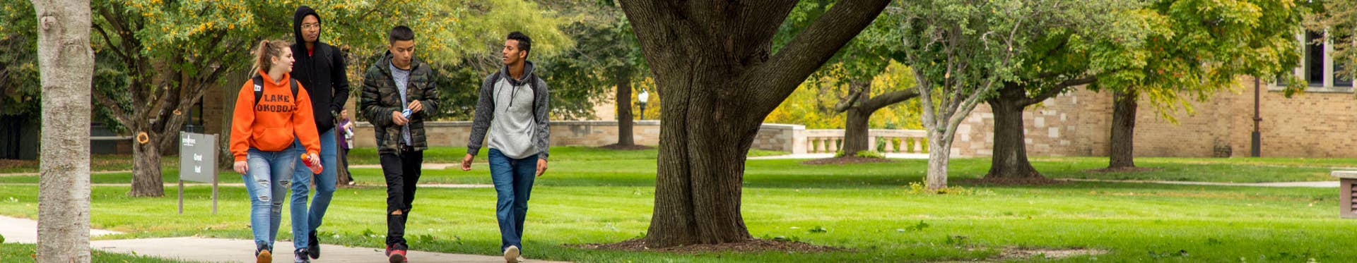 Students walking on Boys Town campus